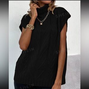 SHEIN Frenchy Solid Turtleneck Knit top